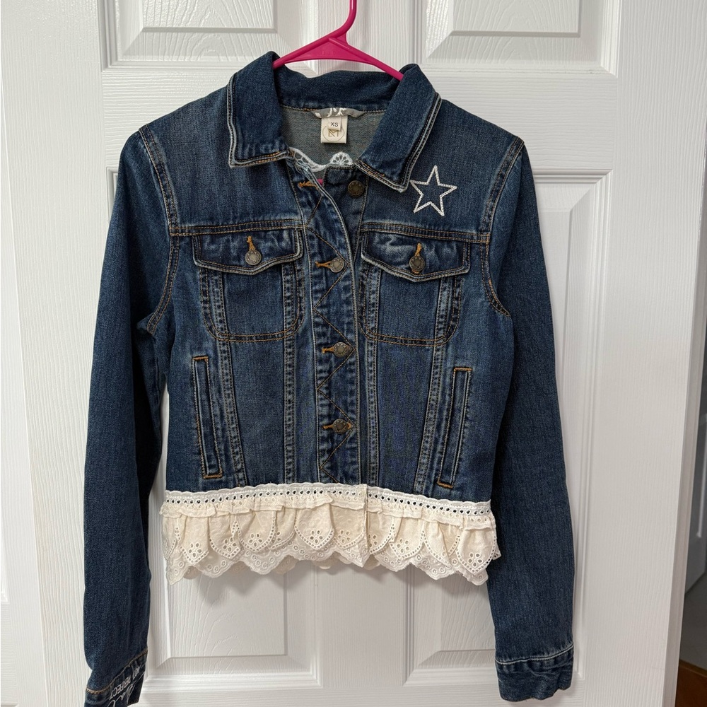 Denim Jacket redesigned with unique embroidery by Ann Marie
